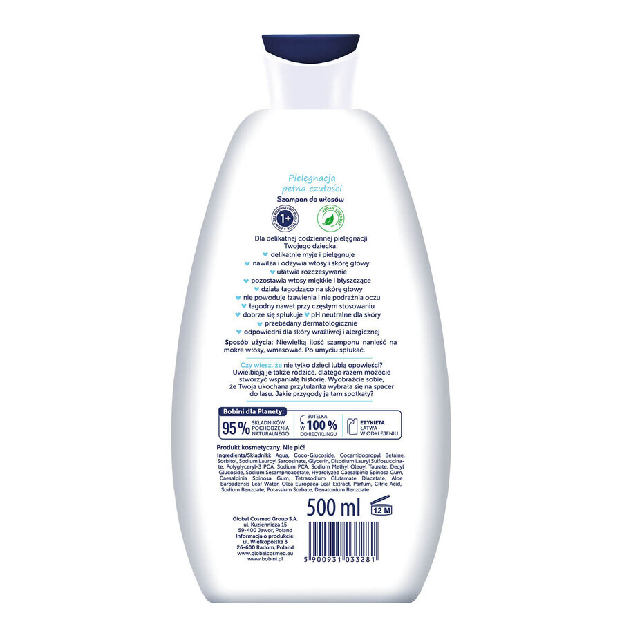 Bobini Kids, shampoing cheveux enfants, hypoallergénique, 500 ml