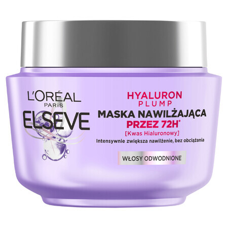 L'Oreal Elseve Hyaluron Plump, Mască hidratantă pentru păr deshidratat, 300 ml