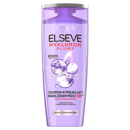L'Oreal Elseve L'Oreal Elseve Hyaluron Plump, șampon de hidratare pentru păr deshidratat, 400 ml