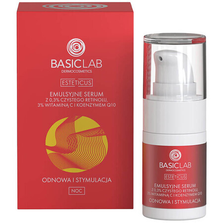 Basisches Labor Esteticus Emulsionsserum mit 0,3% reinem Retinol, 3% Vitamin C und Q10, 15ml