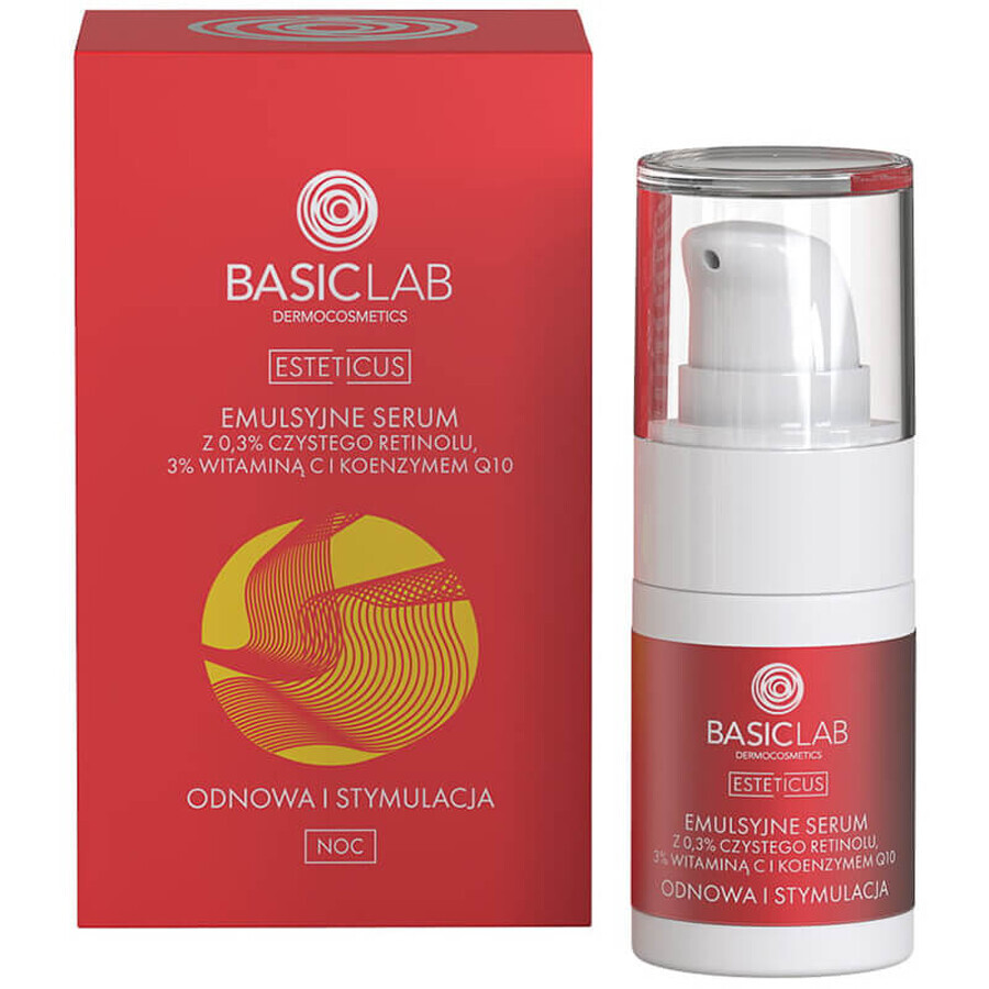 Basisches Labor Esteticus Emulsionsserum mit 0,3% reinem Retinol, 3% Vitamin C und Q10, 15ml