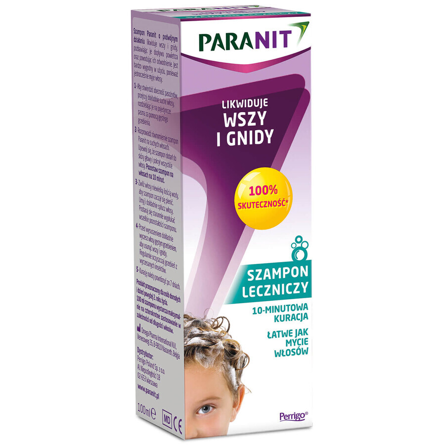 Paranit, șampon medicinal pentru eliminarea păduchilor și a păduchilor, 100 ml