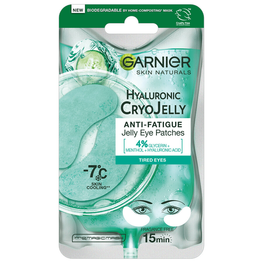 Garnier Skin Naturals Hyaluronic Cryo Jelly, plasturi de ochi cu gel hidratant, 5 g