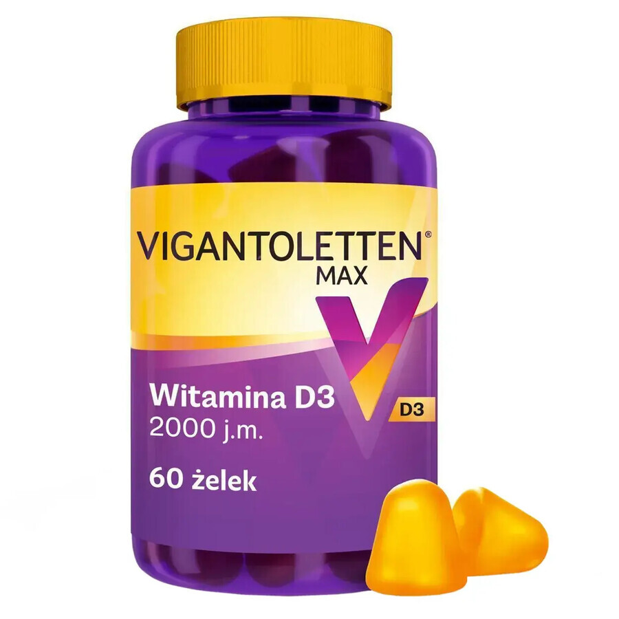 Vitamin D Gummibonbons - Zitronengeschmack, hochdosiert - 60 Stück