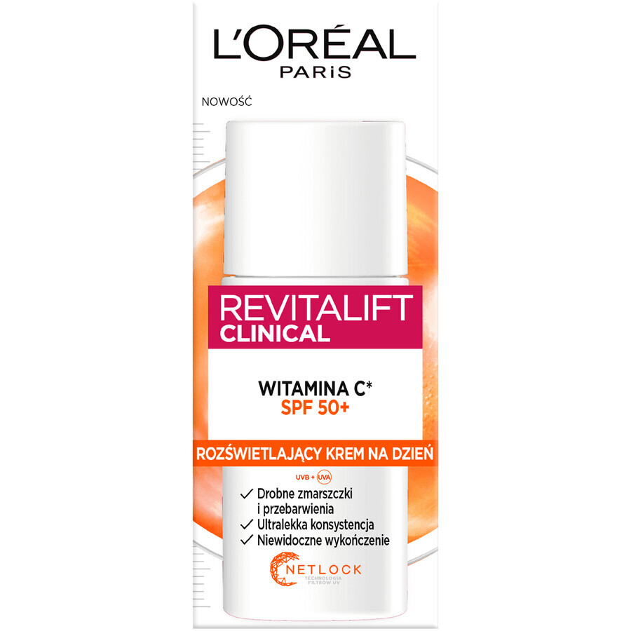 L'Oreal Revitalift Clinical, Cremă de zi iluminatoare, vitamina C, SPF 50+, 50 ml