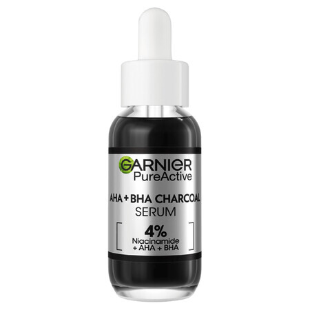 Garnier Pure Activ, Serum facial împotriva imperfecțiunilor, AHA + BHA + carbon, 30 ml