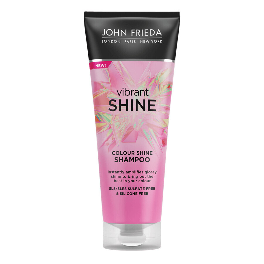 John Frieda Vibrant Shine, shampoing cheveux ajoutant de la brillance, 250 ml