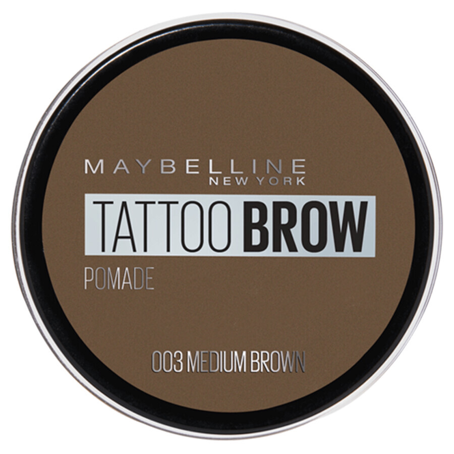 Maybelline Tattoo Brow, Pomadă pentru sprâncene, 03 Medium Brown, 3.5 ml