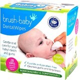 Brush-Baby Dental Wipes, lingettes nettoyantes pour les gencives, 0-16 mois, 28 pièces