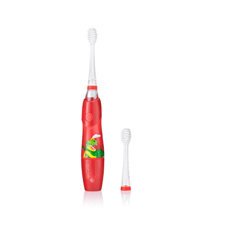 DinoCare Kinder Elektrische Zahnbürste 3+ mit Sanfter Vibration - Zahnpflege für Kinder, Inklusive Aufsteckbürste und Batterie