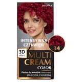 Joanna Multi Cream Color, teinture pour cheveux, 34 rouge intense, 1 pièce