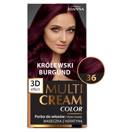 Joanna Multi Cream Color, tinte para el cabello, 36 burdeos real, 1 pieza