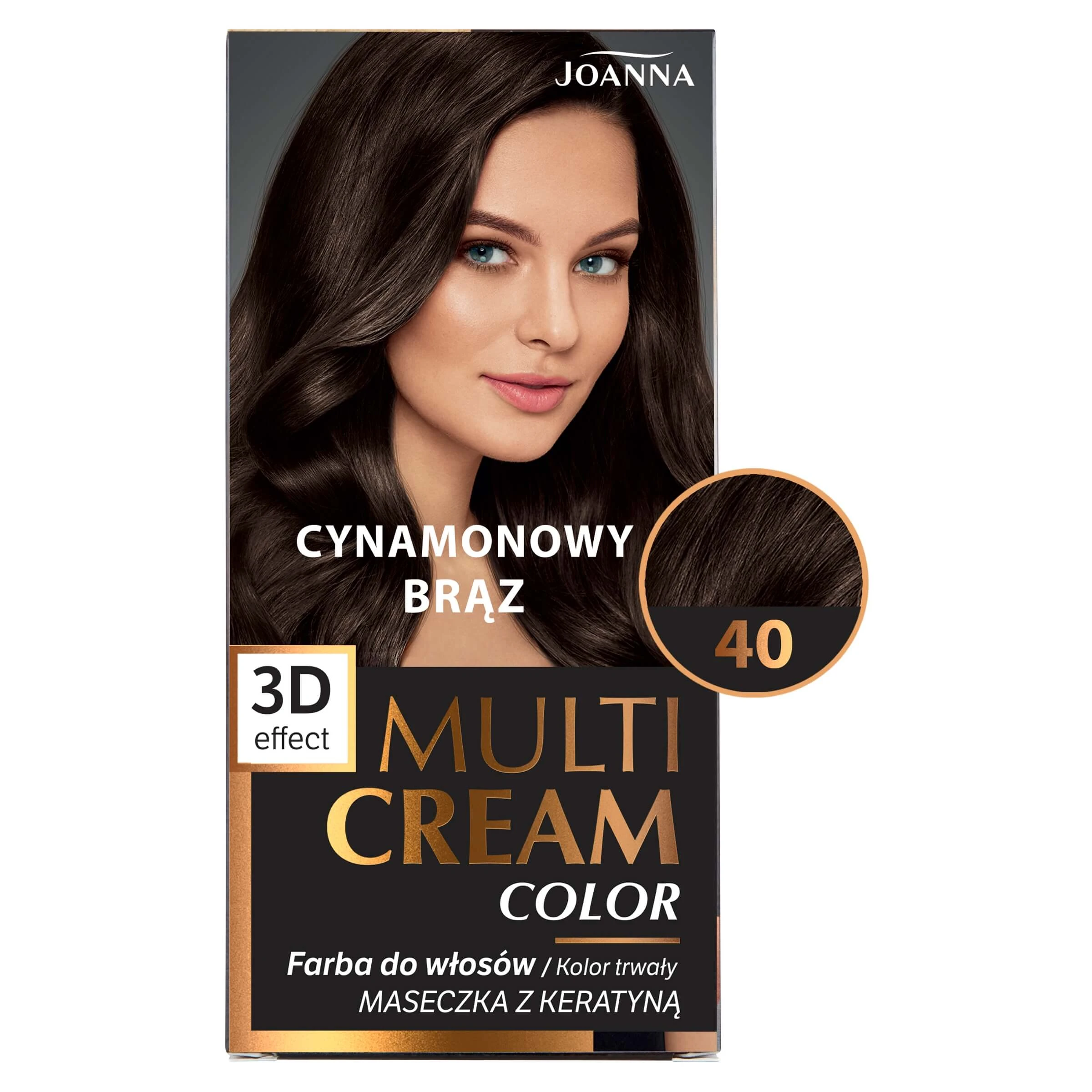 Joanna Multi Cream Color Farba 40 Cynamonowy Brz - Haarfarbe, Natürlicher Glanz, Perfekte Abdeckung, Sanfte Formel