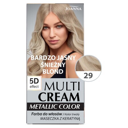 Joanna Multi Cream Metallic Color, teinture pour cheveux, 29 blond neige très clair, 1 pièce