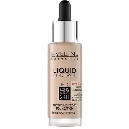 Eveline Cosmetics Liquid Control HD, fond de ten matifiant, nr. 011, Natural, 32 ml
