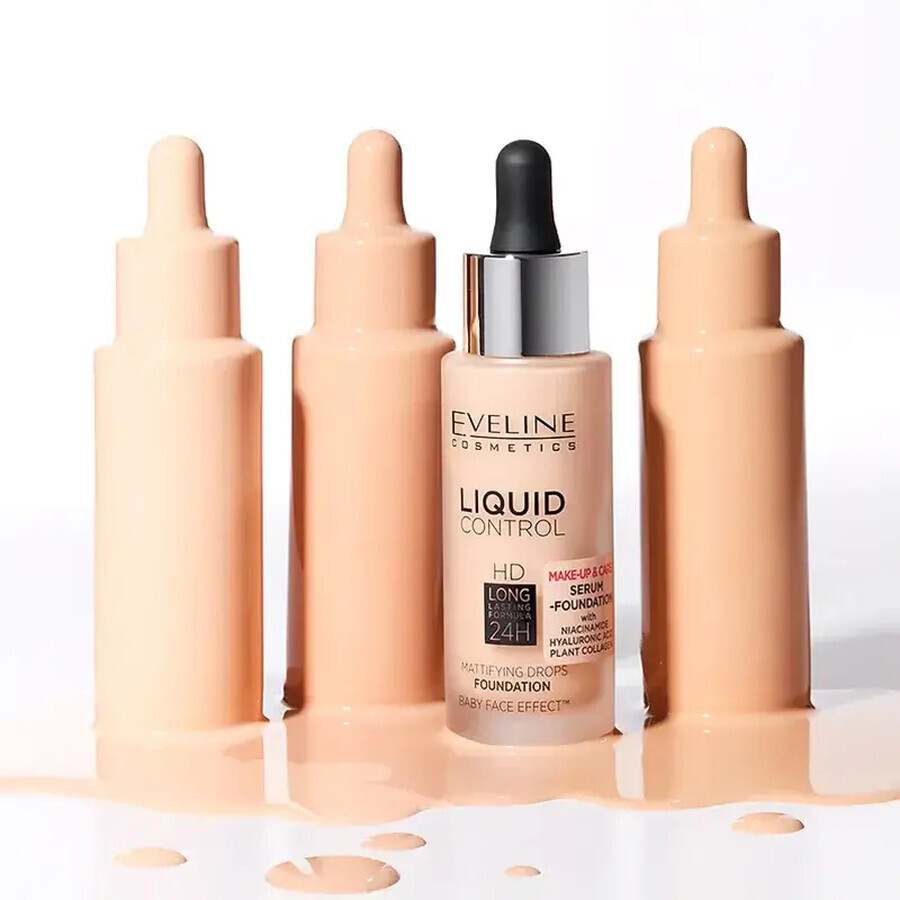 Eveline Cosmetics Liquid Control HD Foundation, Nr. 35, Natural Beige, 32 ml