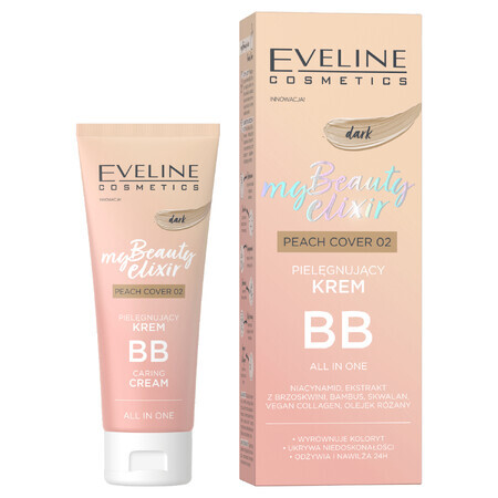 Eveline Cosmetics My Beauty Elixir, crema BB nutritiva, cobertura melocotón no 02 oscuro, 30 ml