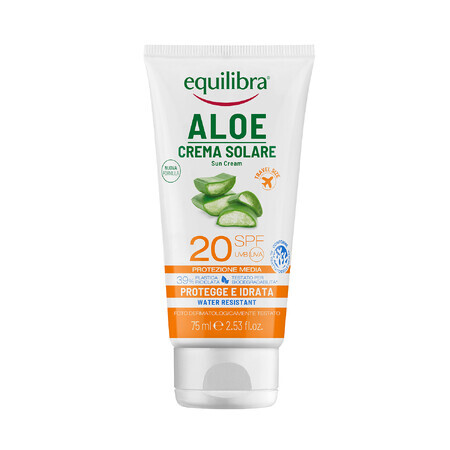 Equilibra Aloe Sonnencreme LSF 20 gegen UVB/UVA, 75 ml