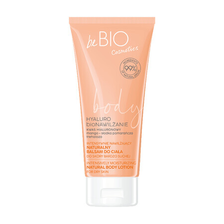 beBIO Cosmetics Hyaluro bioMoisturising, Loțiune de corp naturală, Hidratare intensă, 200 ml