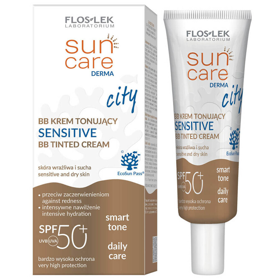 Floslek Sonnenschutz Derma City BB Tönungscreme Sensible Haut SPF 50+, 30 mlSchützende Tönungscreme für sensible Haut, hoher SPF 50+ Schutz, 30 ml