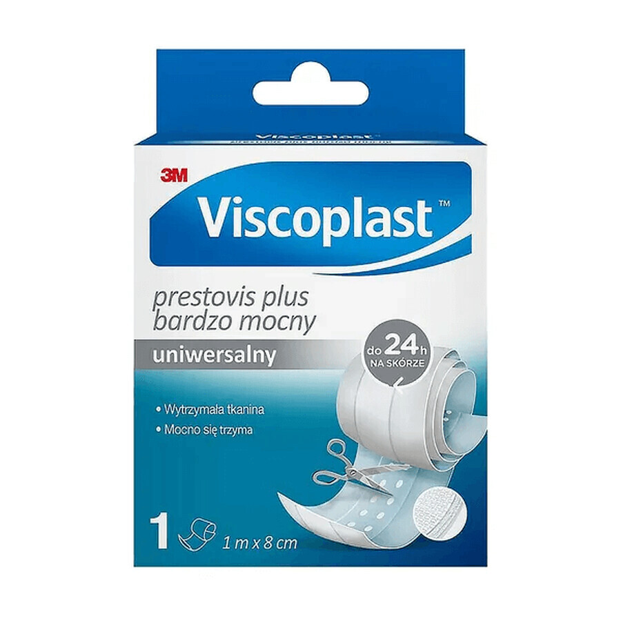 Viscoplast Prestovis Plus, tencuială de tăiere, extra rezistentă, multifuncțională, albă, 1 m x 8 cm, 1 bucată