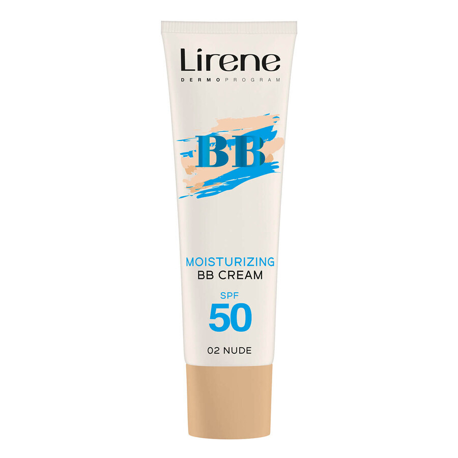 Lirene BB, cremă colorantă hidratantă, 02 nude, SPF 50, 30 ml