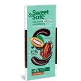 Bittere Schokolade mit natürlichem Stevia-Süßstoff Sweet&Safe, 90 g, Sly Nutrition