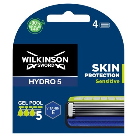 Wilkinson Sword Hydro 5, Ersatzkartuschen, Hautschutz Sensitive 4 Stück