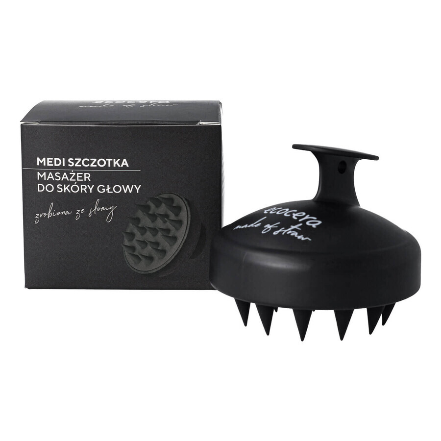 Ecocera Medi, Kopfhaut-Massagebürste, schwarz, 1 Stück