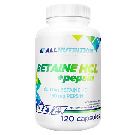 Allnutrition Betaine HCl + Pepsin, 120 Kapseln