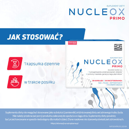 Nucleox Primo, 30 kapsuek