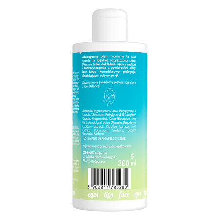 OnlyBio Face in Balance, líquido micelar, adaptógeno, 300 ml