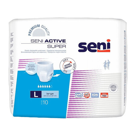 SENI ACTIVE SUPER absorbant SENI ACTIVE, Mare, pentru adulți, 10 unități