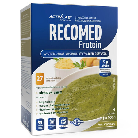 ActivLab Pharma RecoMed Protein, préparation nutritionnelle, crème à l&#39;aneth, 100 gx 4 sachets