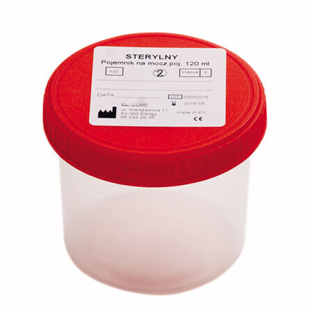 EL-COMP Urinanalysebehälter mit Schraubverschluss, sterile Ausführung, 120 ml