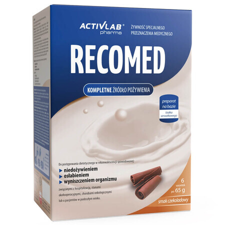 ActivLab Pharma RecoMed, preparat nutritiv, ciocolată, 65 g x 6 pliculețe