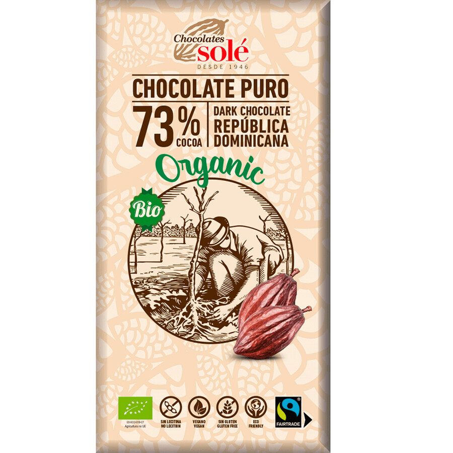 Bio-Bitterschokolade 73% Kakao, 100g, Pronat