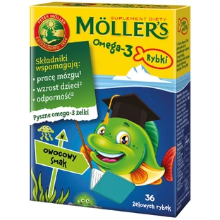 Omega-3 Fish Möller’s, gelées, saveur de fruits, 36 pièces