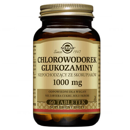 Solgar Glucosamin HCl 1000mg - Natürliche Pflanzenquelle, 60 Tabletten