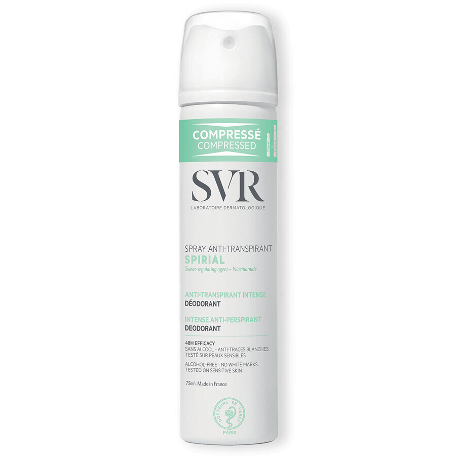 SVR Spiral Anti-Transpirant, intensives Antitranspirantspray, 75 ml