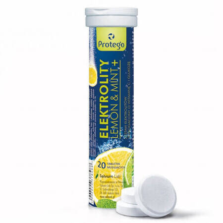Frische Elektrolyte Zitronenminze Brausetabletten - 20 Stück