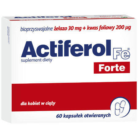 ActiFerol Fe, Forte, 60 Kapseln. Hilft bei Eisenmangel, Unterstützung der Gesundheit, natürliche Inhaltsstoffe, 2-Monatsvorrat.