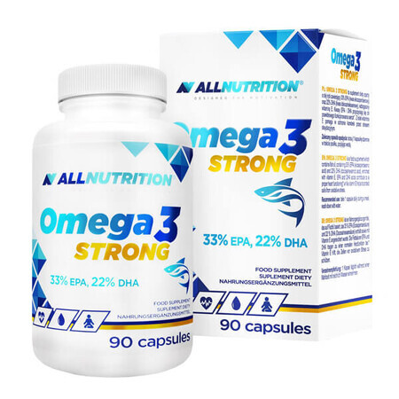Allnutrition Omega 3 Strong, ulei de pește 1000 mg, 90 capsule