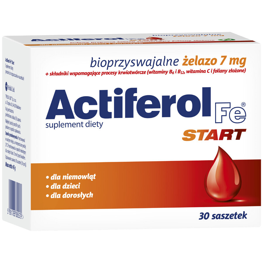 Actiferol Fe Start para lactantes, niños y adultos, 30 sobres