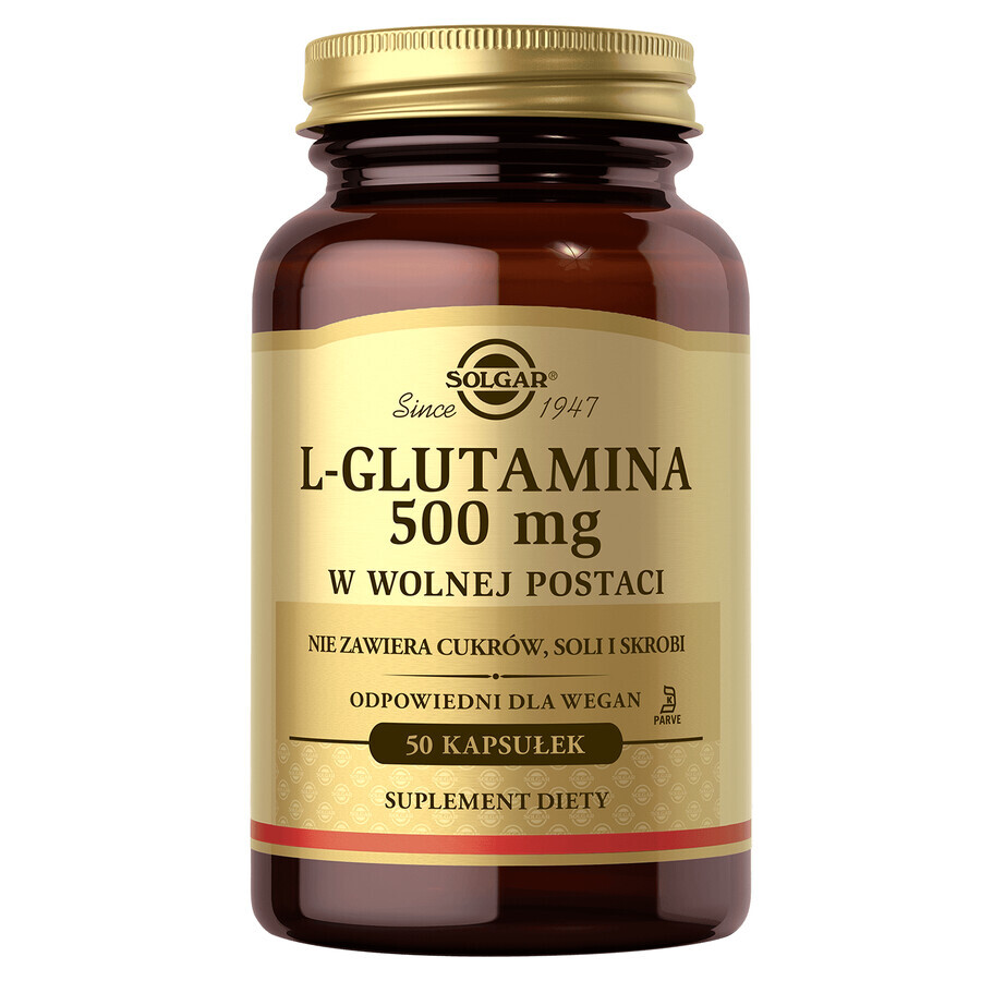 Solgar, L-glutamina în formă liberă, 50 capsule