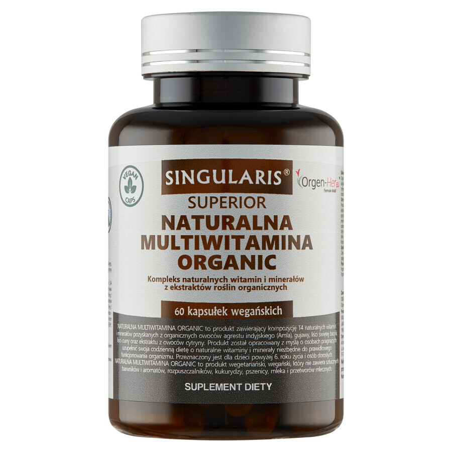 Singularis Superior Natural Organic Multivitamin, 60 capsule vegane