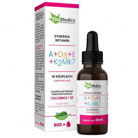 EkaMedica Synergia vitamin A + D3 + E + K2MK7, drops, 30 ml