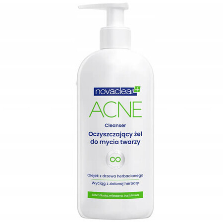 Hautklärendes Gesichtsreinigungsgel mit Anti-Akne-Wirkung - Novaclear Acne, 150ml. Für reine und gesunde Haut.