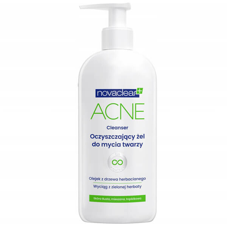 Hautklärendes Gesichtsreinigungsgel mit Anti-Akne-Wirkung - Novaclear Acne, 150ml. Für reine und gesunde Haut.