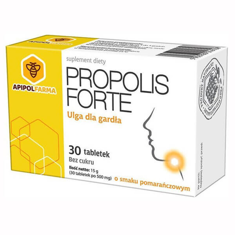 Propolis Forte, aromă de portocale, 30 comprimate